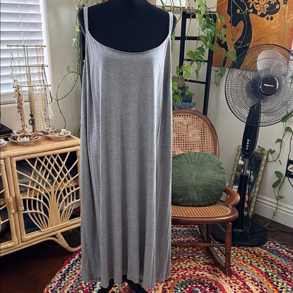 NWT Natori Shangri-La Gray Modal Slip Dress Nightgown
